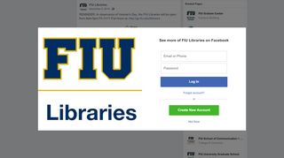
                            8. FIU Libraries - REMINDER: In observance of Veteran's Day ...