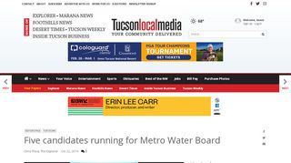 
                            10. Five candidates running for Metro Water Board - Tucson Local Media