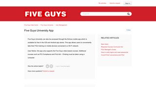 
                            8. Five Guys University App – Five Guys Help Center