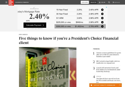 
                            13. Five things to know if you're a President's Choice Financial client ...
