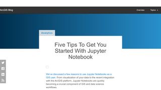
                            12. Five Tips To Get You Started With Jupyter Notebook - Esri