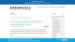 
                            6. Five top tips from the team for using Mobility Tool+ | Erasmus+