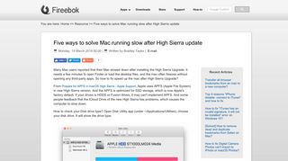 
                            11. Five ways to solve Mac running slow after High Sierra update - Fireebok