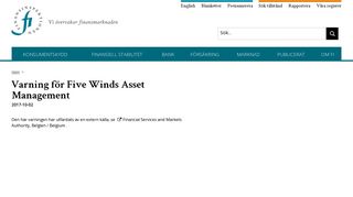 
                            3. Five Winds Asset Management - Finansinspektionen