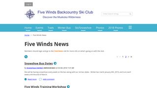 
                            11. Five Winds Backcountry Ski Club - Five Winds News