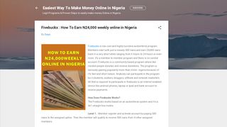 
                            6. Fivebuckx : How To Earn N24,000 weekly online in Nigeria