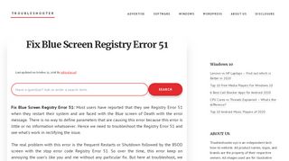 
                            10. Fix Blue Screen Registry Error 51 - Troubleshooter