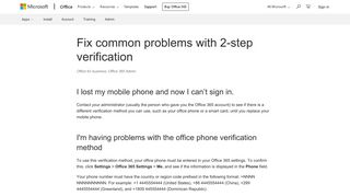 
                            11. Fix common problems with 2-step verification - Office 365