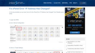 
                            13. Fix cPanel Error “IP Address Has Changed!” - Interserver Tips