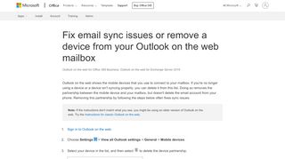 
                            13. Fix email sync issues or remove a device from your Outlook ...
