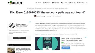 
                            7. Fix: Error 0x80070035 'the network path was not found' - Appuals.com