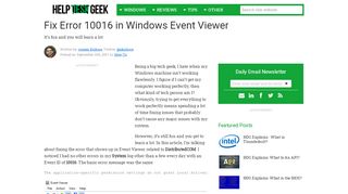 
                            5. Fix Error 10016 in Windows Event Viewer - Help Desk Geek