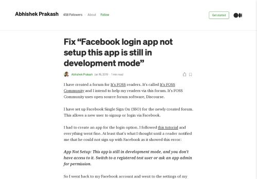 
                            13. Fix “Facebook login app not setup this app is still in development mode”