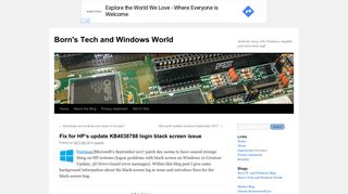 
                            13. Fix for HP's update KB4038788 login black screen issue | Born's Tech ...