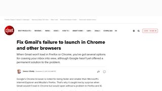 
                            7. Fix Gmail's failure to launch in Chrome and other browsers - CNET