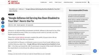 
                            10. Fix : Google AdSense Ad Serving has been Disabled to Your Site