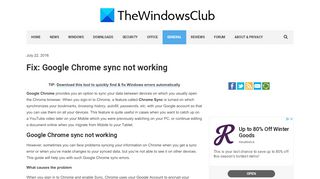 
                            11. Fix: Google Chrome sync not working - The Windows Club