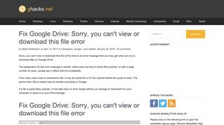 
                            8. Fix Google Drive: Sorry, you can't view or download this file error ...