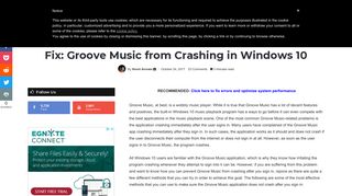 
                            5. Fix: Groove Music from Crashing in Windows 10 - Appuals