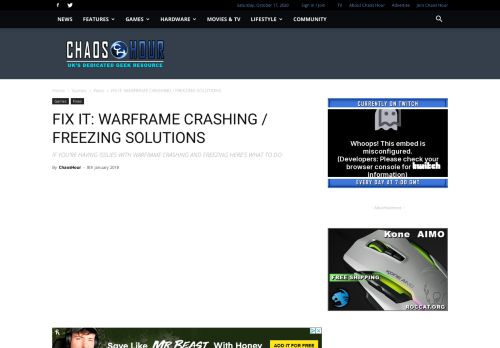 
                            13. FIX IT: WARFRAME CRASHING / FREEZING SOLUTIONS | Chaos Hour