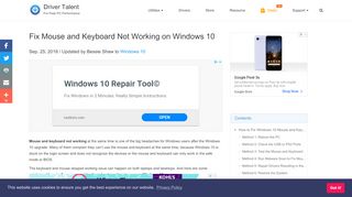 
                            5. Fix Mouse and Keyboard Not Working on Windows 10 | Driver Talent