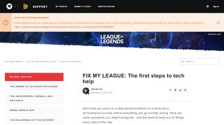 
                            5. FIX MY LEAGUE: The first steps to tech help – Riot Games Support