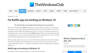 
                            8. Fix Netflix app not working on Windows 10 - The Windows Club