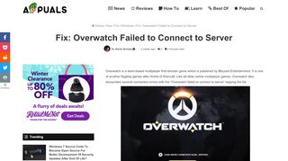 
                            8. Fix: Overwatch Failed to Connect to Server - Appuals.com