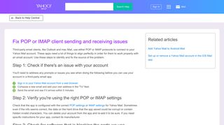 
                            3. Fix POP or IMAP client sending and receiving issues | Yahoo Help ...