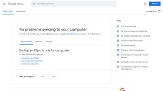 
                            2. Fix problems syncing to your computer - iPhone & iPad - Google Drive ...
