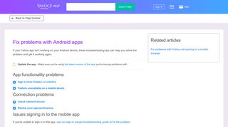 
                            4. Fix problems with Android apps | Yahoo Help - SLN14699 - Account