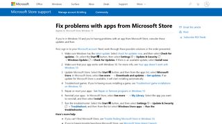 
                            3. Fix problems with apps from Microsoft Store - Microsoft Support