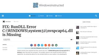 
                            12. FIX: RunDLL Error C:WINDOWSsystem32nvspcap64.dll is Missing