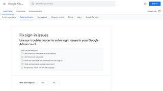 
                            10. Fix sign-in issues - Google Ads Help - Google Support