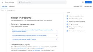 
                            10. Fix sign-in problems - Chromebook Help - Google Support