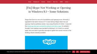 
                            9. [Fix] Skype Not Working or Opening in Windows 8.1 – Some Solutions