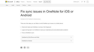 
                            3. Fix sync issues in OneNote for iOS or Android - Office Support