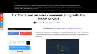
                            10. Fix: There was an error communicating with the steam servers - Appuals