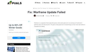 
                            12. Fix: Warframe Update Failed - Appuals.com