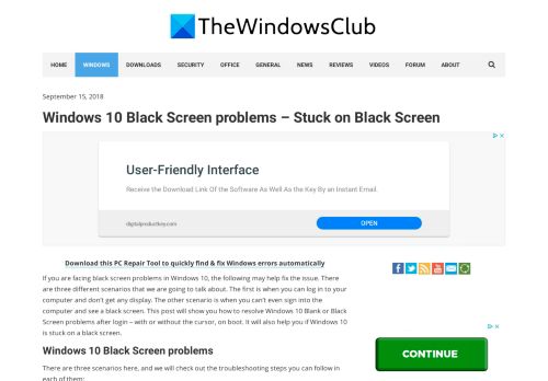 
                            9. Fix: Windows 10 Black Screen problems - The Windows Club