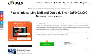 
                            10. Fix: Windows Live Mail and Outlook Error 0x800CCC92 - Appuals.com
