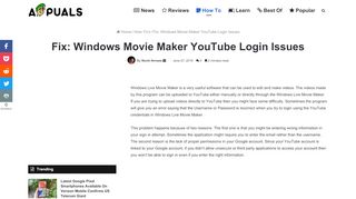 
                            6. Fix: Windows Movie Maker YouTube Login Issues - Appuals.com