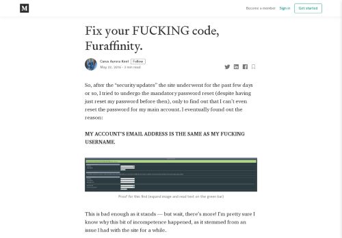 
                            4. Fix your FUCKING code, Furaffinity. – Curus Aurora Keel – Medium
