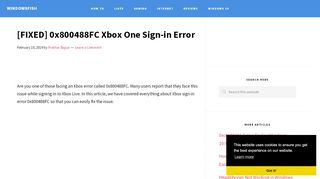 
                            13. [FIXED] 0x800488FC Xbox One Sign-in Error - WindowsFish