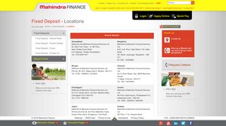 
                            11. Fixed Deposits - Mahindra Finance Branch Locations