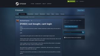 
                            3. [FIXED] Just bought, cant login :: Crossout ... - Steam Community