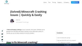 
                            3. Fixed: Minecraft Crashing Issues on PC - Driver Easy