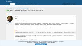 
                            2. Fixed - Save via WebDAV triggers '500 internal server error ...