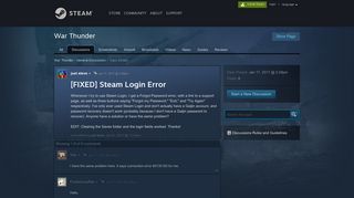 
                            2. [FIXED] Steam Login Error :: War Thunder General Discussions