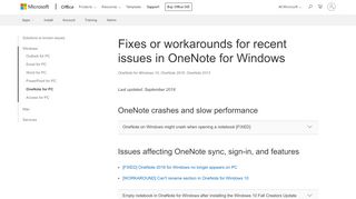 
                            12. Fixes or workarounds for recent issues in OneNote for Windows ...